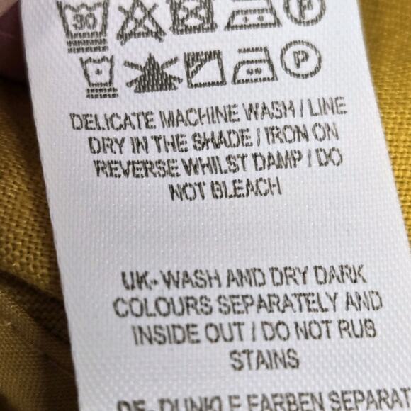 Boden Shift Dress Women 10 NEW 100% Linen Shift Mini Tuscan Yellow Embroidered - Picture 13 of 13